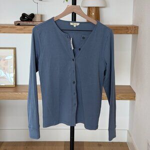 NWT Madewell Button-Front Cardigan - Teapot Blue - L